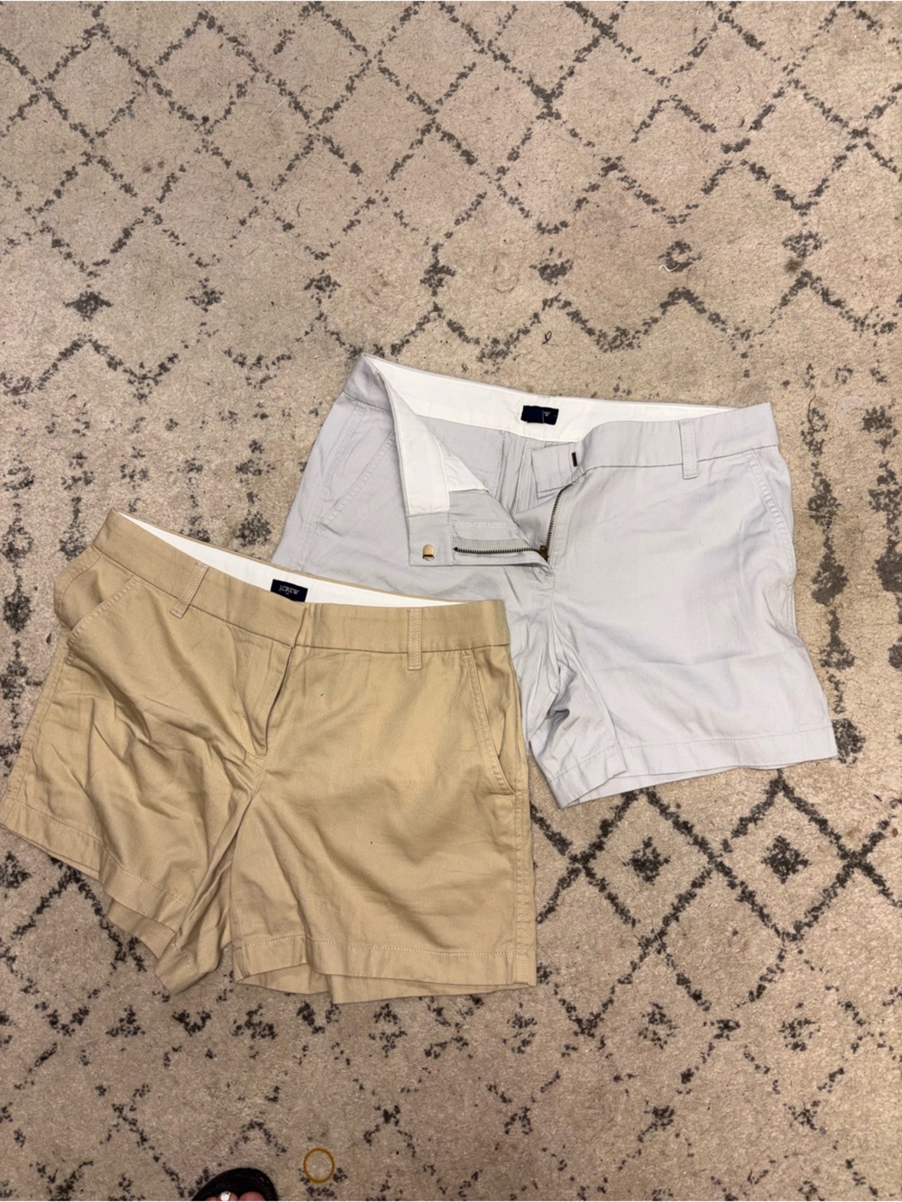 J. Crew Women's Khaki and Light Gray Cotton-Blend Shorts bundle